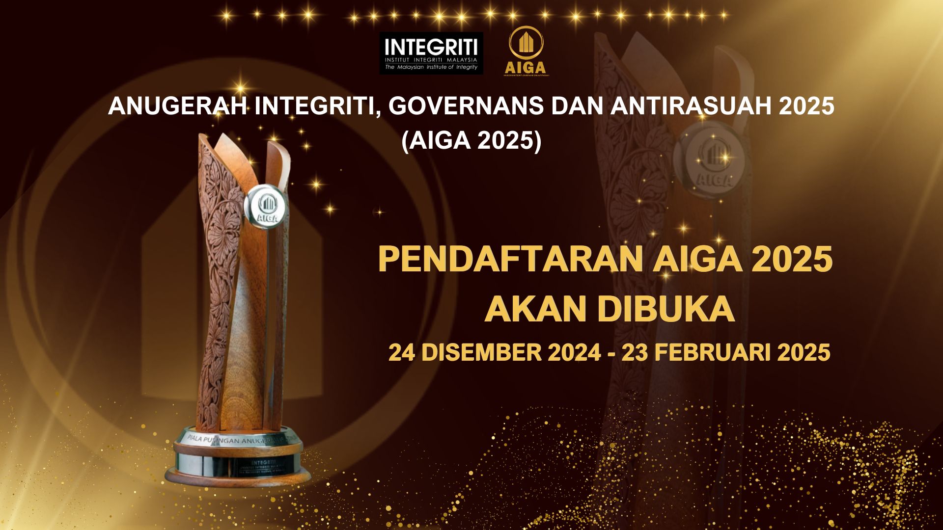 Pendaftaran Anugerah Integriti, Governans dan Antirasuah (AIGA) 2025 Akan Dibuka